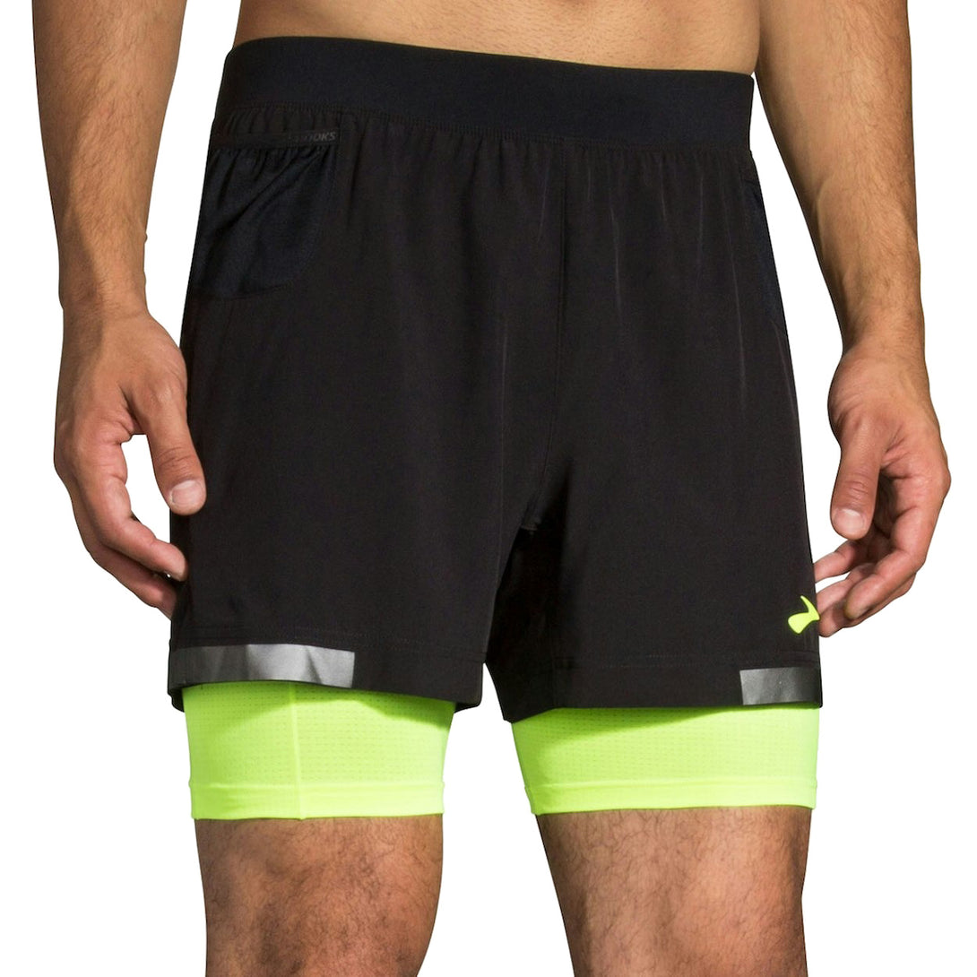 Brooks Mens Carbonite 5in 2-in-1 Shorts
