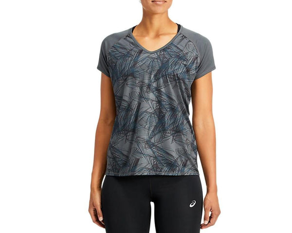 Asics V-Neck GPX wmns run top Dark grey