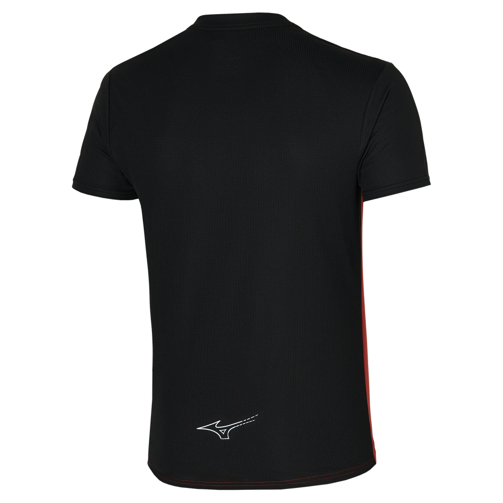 Mizuno Mens DRYAEROFLOW Gym T-shirt - Fiery Red/Black