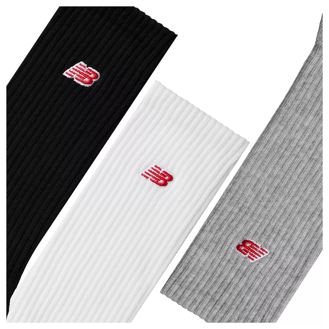 New Balance Unisex Patch Logo Crew Socks 3 Pack
