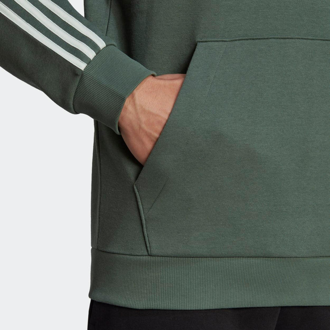 Adidas Adults Essentials Fleece 3-Stripes Logo Hoodie