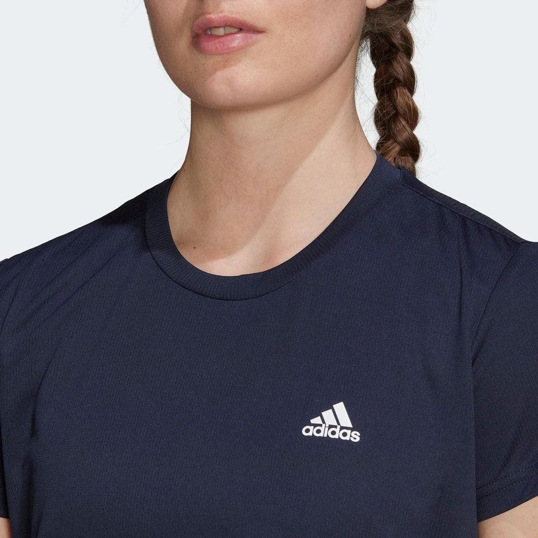 adidas Womens Aeroready Designed 2 Move 3-Stripes Sport T-Shirt