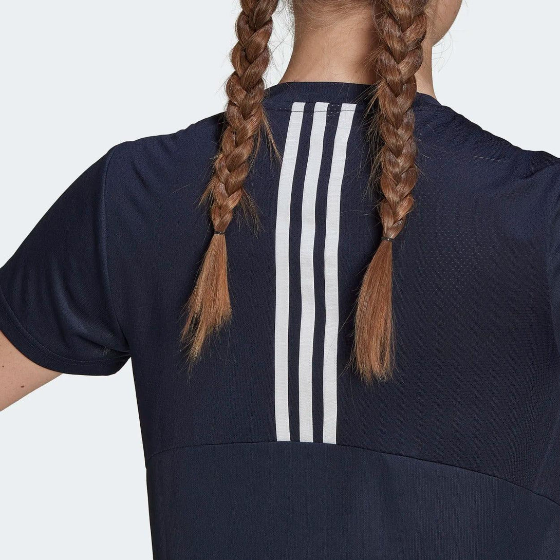 adidas Womens Aeroready Designed 2 Move 3-Stripes Sport T-Shirt