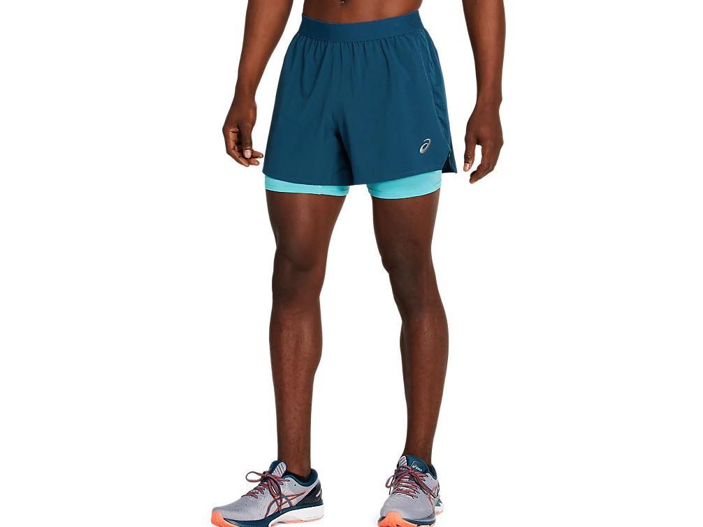 Asics road 2-in-1 5 inch  Shorts magnetic blue