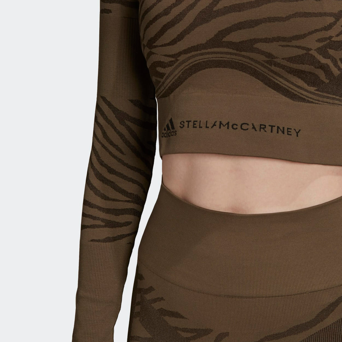 Adidas Womens Adidas By Stella Mccartney Seamless Yoga Crop Long-Sleeve Top