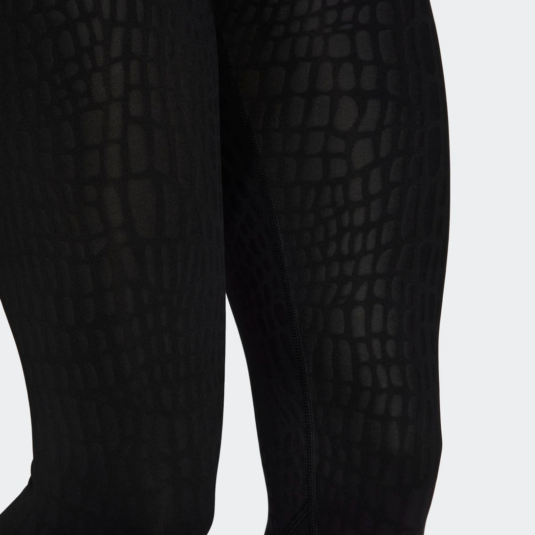 Adidas Optime Training Womens 7/8 Leggings - Black Croc Emboss