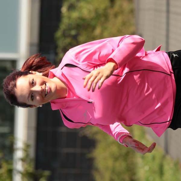 Precision Training Running L/s 1/4 Ladies Pink/black Zip Top