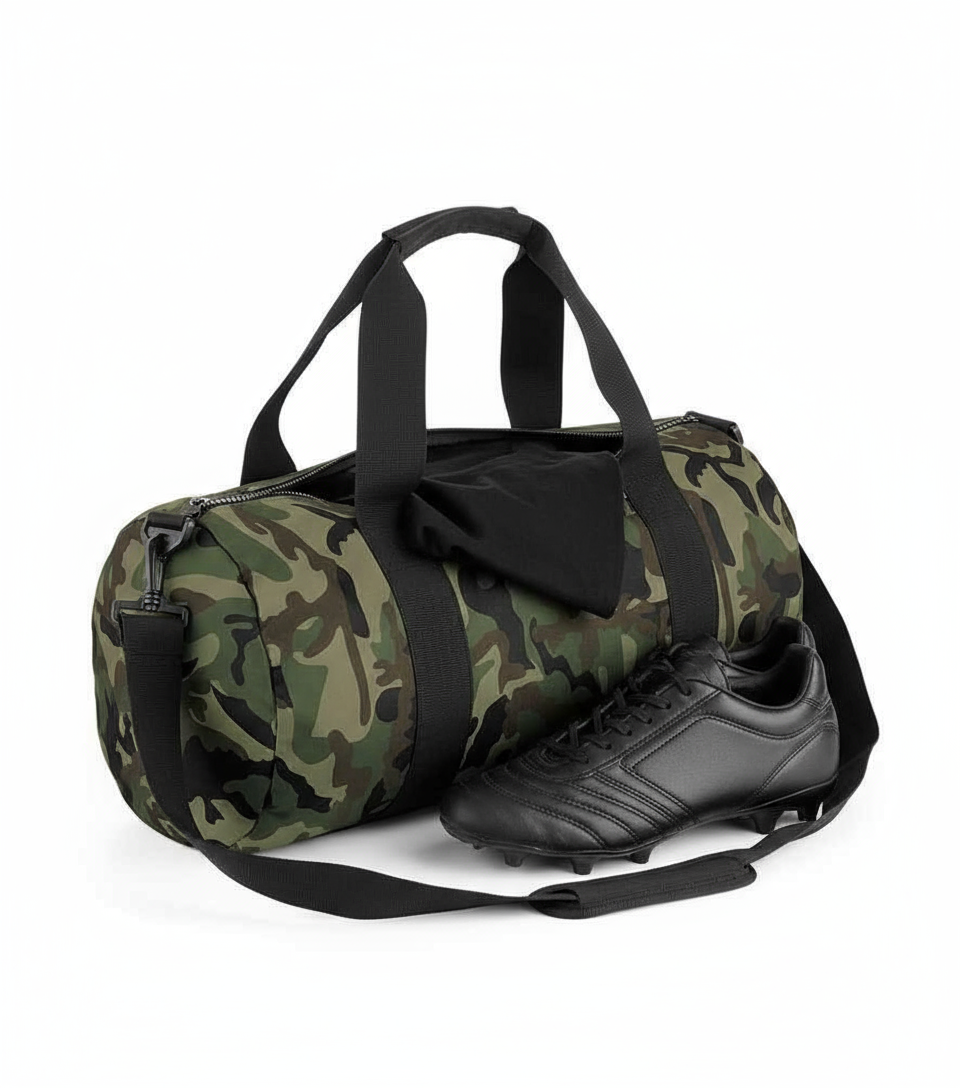 Bagbase Camo Barrel Bag