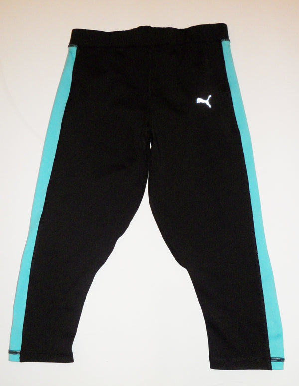 Puma Run 3/4 Womens Black/Cyan Tights