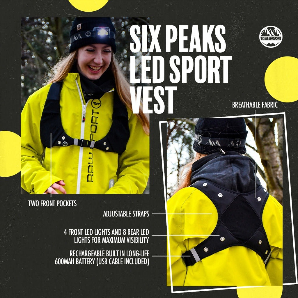 Six Peaks LED Rechargeable Running Vest