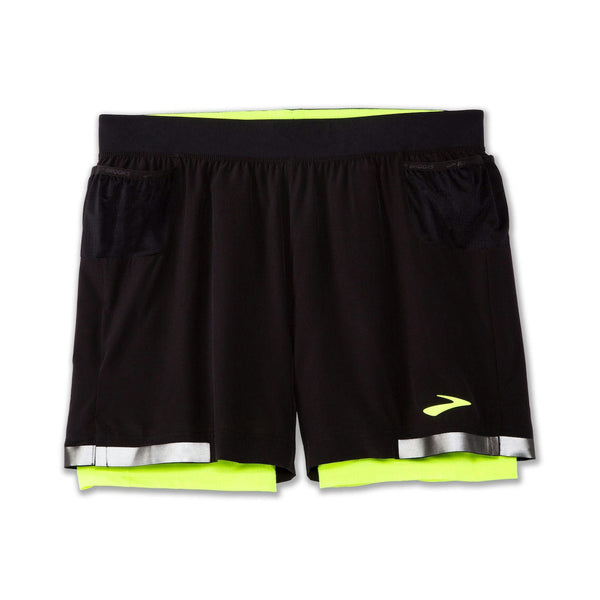 Brooks Mens Carbonite 5in 2-in-1 Shorts