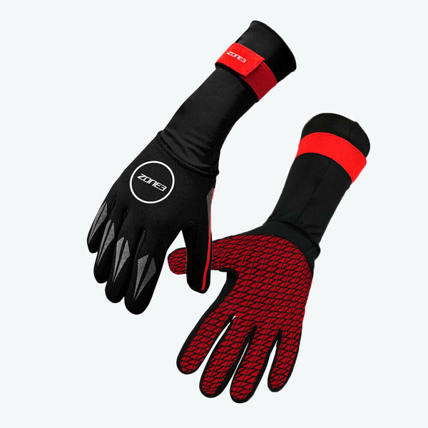 Zone 3 Neoprene Swim Gloves Black/Red  