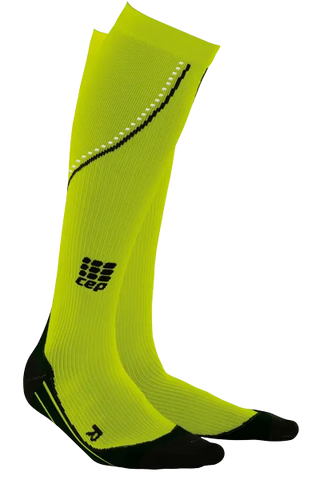 Cep Progressive+ Mens Neon Green Night Running Compression Socks