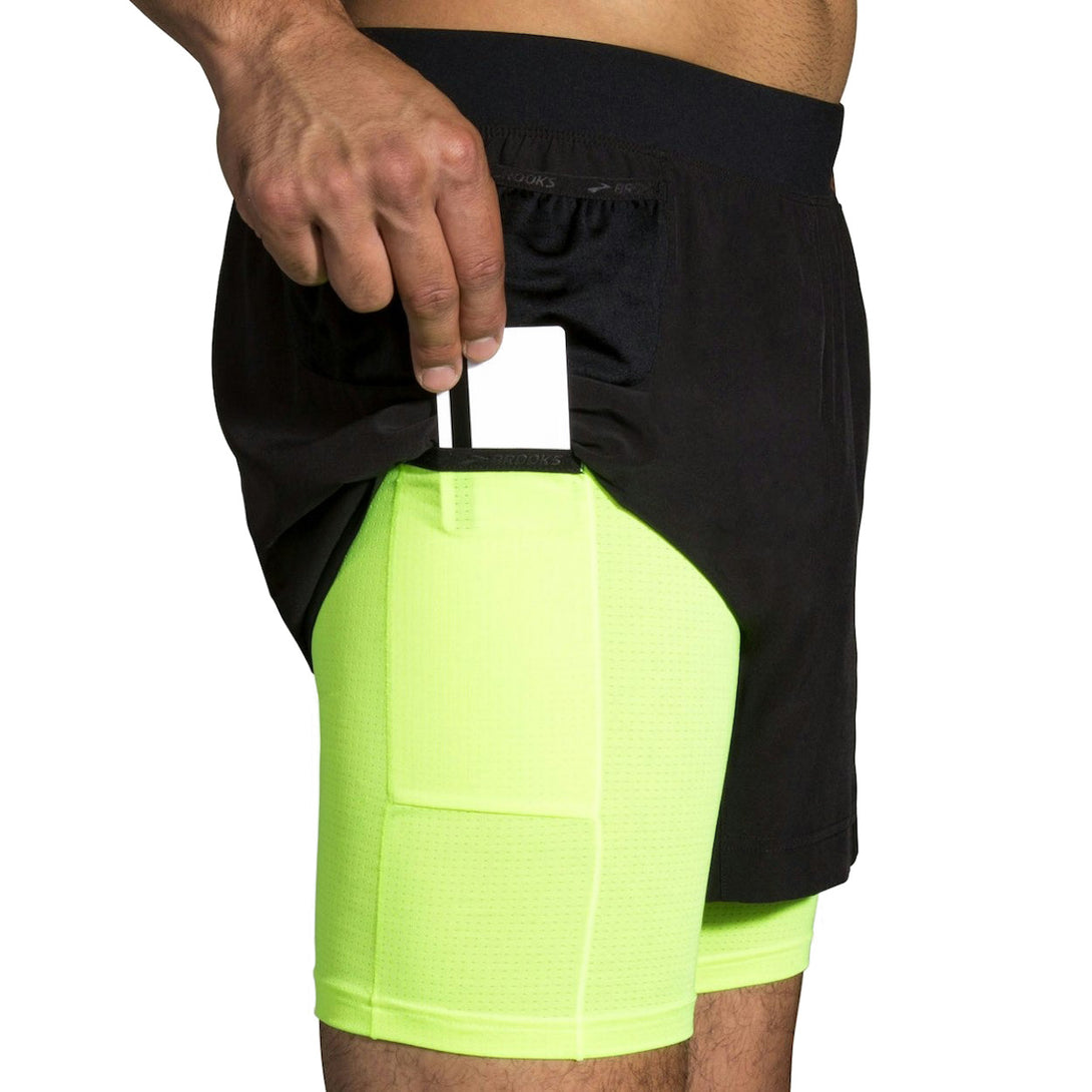 Brooks Mens Carbonite 5in 2-in-1 Shorts