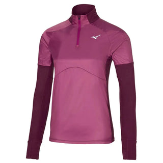 Mizuno Womens Hybrid Long Sleeve Gym Tee - Magenta Haze